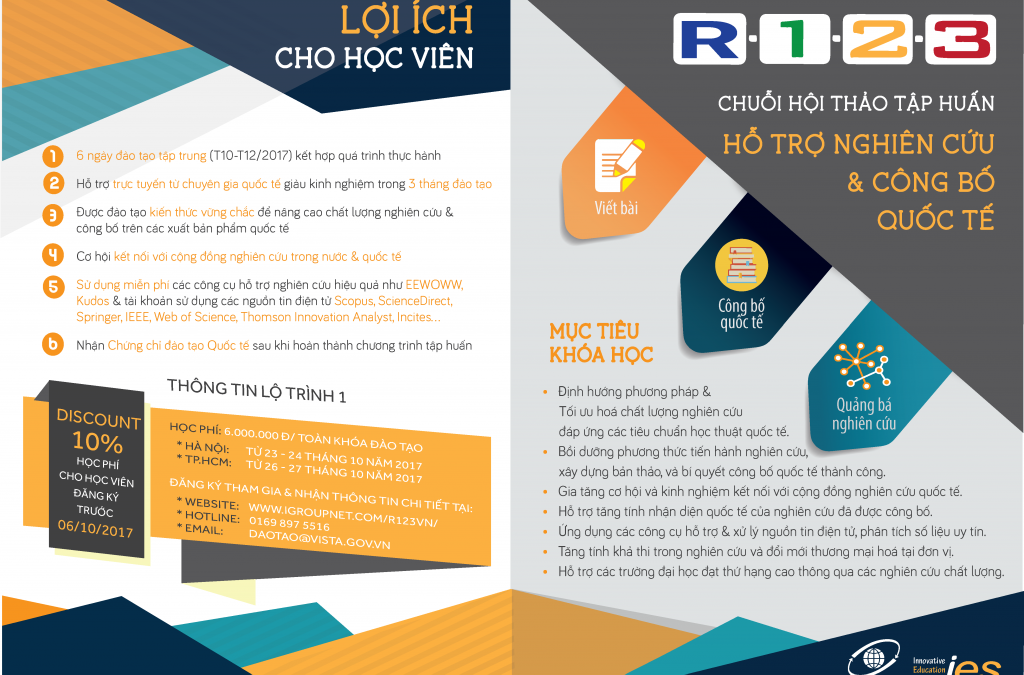 Thư mời tham dự Chuỗi hội thảo tập huấn về Nghiên cứu và Công bố quốc tế